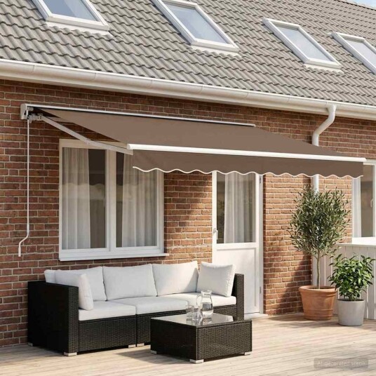 vidaXL Elektrisk Utrekkbar Markise Gråbrun 4,5 × 3,5 m