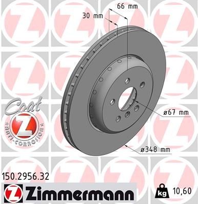 Bremseskive ZIMMERMANN 150.2956.32