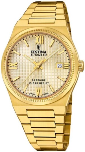 Festina Herreklokke F20032 2 Swiss Made Gull/Gulltonet stål Ø40 mm