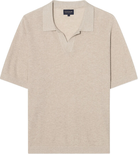 Lexington Clothing Casual Fit Short Sleeve Polo Sweater Beige M