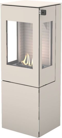 Nexo 120 sand frittstående biopeis med sideglass og ståldør