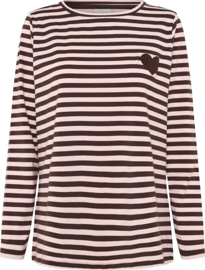 ONLY Carmakoma Carbodil L/S O Neck Blouse Jrs Brown 46 48
