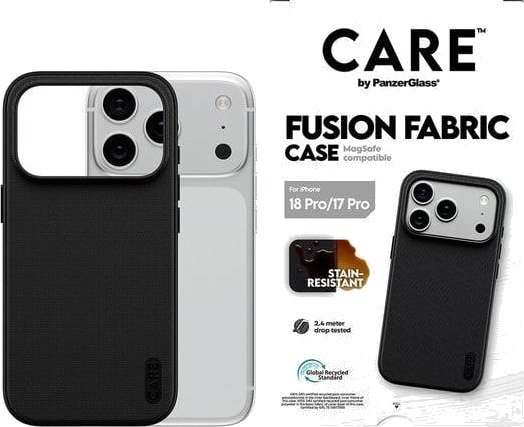 PanzerGlass Fusion Fabric Mobildeksel for iPhone 18 Pro / 17 Pro med MagSafe - Svart