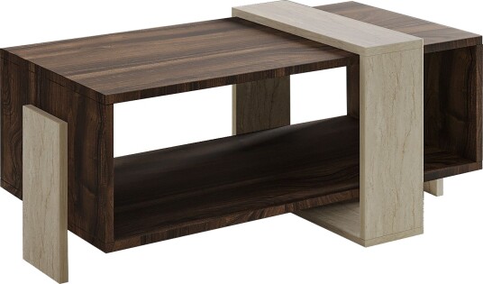 Norell Sofabord 90x40x49 cm - Travertine Walnut