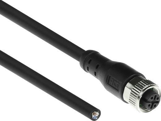 Act Industrial Sensorkabel 3,00 Meter M12a 4-Pins Hunn Til Åpen Ende Superflex Xtreme Tpe Kabel, Skjermet (Sc3408)