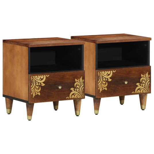  Nattbord 2 stk 40x33x46 cm Solid Tre Mango