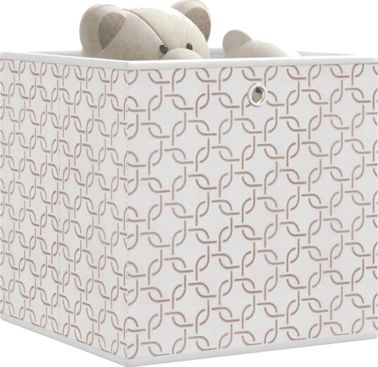 vidaXL Oppbevaringsbokser 10 stk kremhvit 32x32x32 cm ikke-vevet stoff