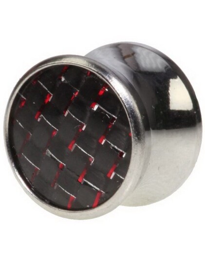 Utgått Carbon Fiber Rød Piercing Plugg 8 mm