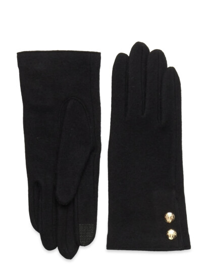 Lauren Ralph Lauren Two-Button Tech Gloves - Black - S