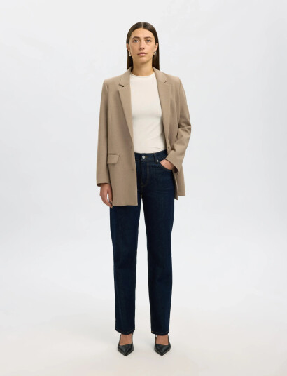 Selected Slfrita Ls Relaxed Blazer Camel Mel Noos - Beige - 34