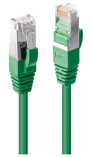 Lindy Cat6a S/FTP Nettverkskabel 0,5m Grønn med Gullkontakt