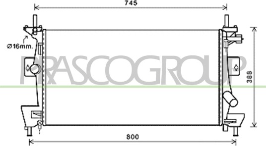 PRASCO FD428R002 Radiator motorkjøling PRASCO FD428R002 Radiator motorkjøling