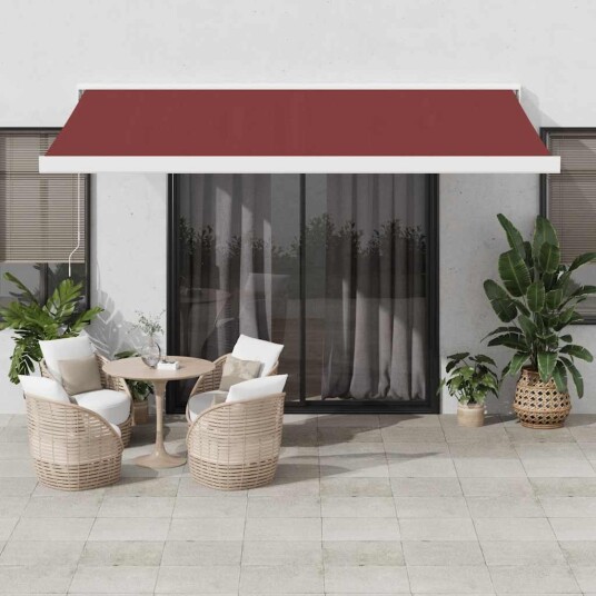  Manuell uttrekkbar markise burgunder 400x300 cm 3215315