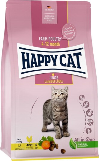 Happy Cat Young Junior Fjærkre Fra Landet 2 X 4 kg