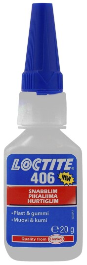 Loctite 406 hurtiglim til plast og gummi 20g Loctite 406 hurtiglim til plast og gummi 20g