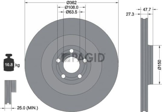 PAGID 56508NHC Bremseskive PAGID 56508NHC Bremseskive