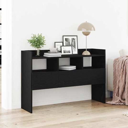 Serviesskap med skuff Svart 105 x 30 x 70 cm Konstruert tre Serviesskap med skuff Svart 105 x 30 x 70 cm Konstruert tre