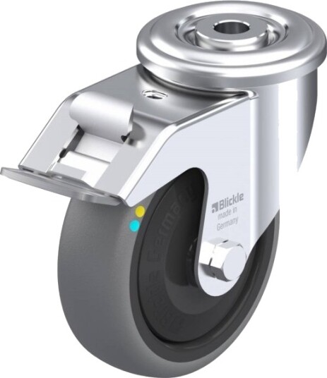 Blickle 849890 Ler-Tpa 102Kfd-Fi-Els Styrehjul Med Brems, Hjuldiameter 100 Mm, Bæreevne Maks. 70 Kg, 1 Stk