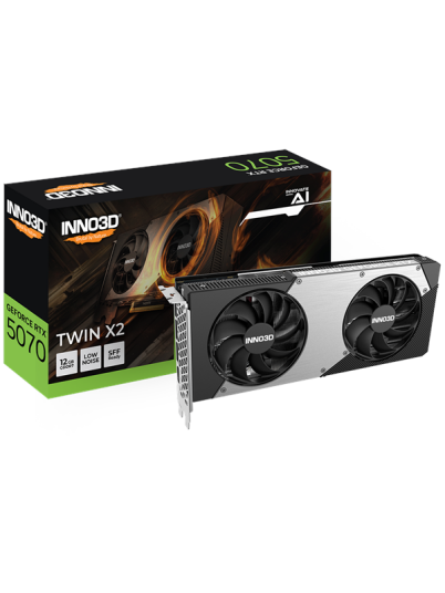 Inno3D GeForce RTX 5070 Twin X2 12GB GDDR7 Grafikkort med HDMI og DisplayPort
