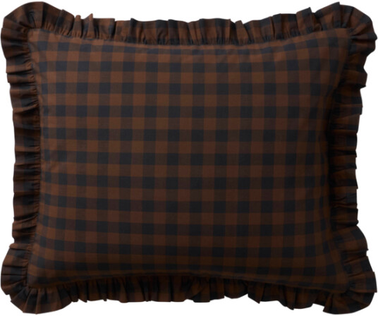 LAUREN FRILL putetrekk med volangen økologisk 70x50 cm Brown/black