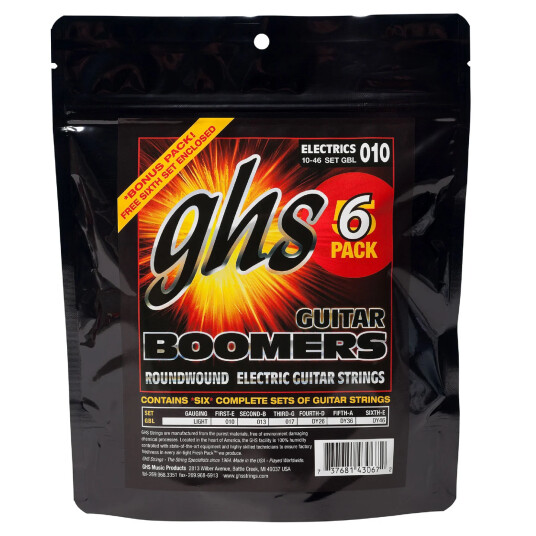 GHS GBL-5 Set Boomers Light 010-046 5 Pack FREE BONUS 6 SET GHS GBL-5 Set Boomers Light 010-046 5 Pack FREE BONUS 6 SET