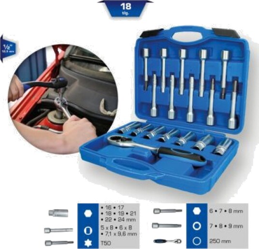 Ks Tools Werkzeug Maschinen Gmbh Støtdemperverktøysett 18 Deler Bt651250 Ks Tools Werkzeug Maschinen Gmbh Støtdemperverktøysett 18 Deler Bt651250
