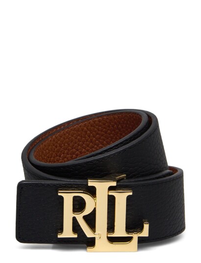 Lauren Ralph Lauren Reversible Pebbled Leather Wide Belt Black XL Lauren Ralph Lauren Reversible Pebbled Leather Wide Belt Black XL