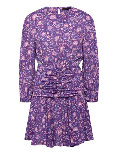 Maje Dahlia Printed Viscose Dress Purple 40 Maje Dahlia Printed Viscose Dress Purple 40