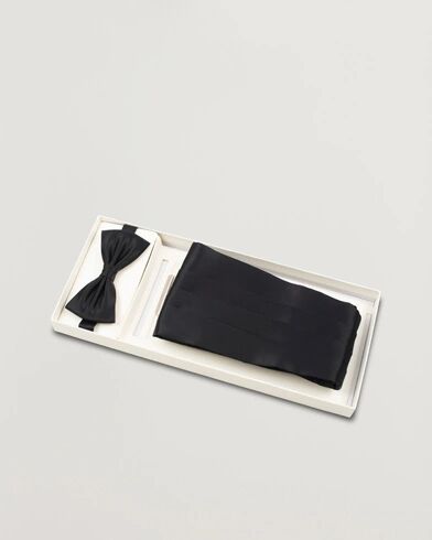 Amanda Christensen Silk Cummerbund Set Black  Black