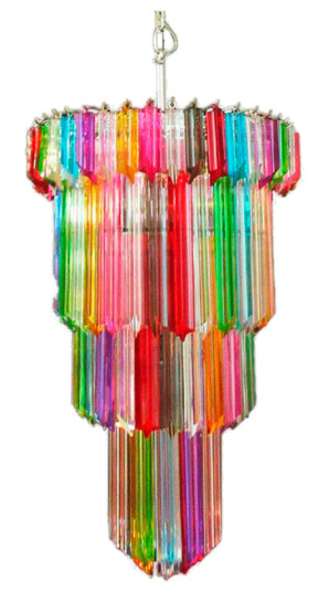 Murano lysekrone - 111 prismer - Multi Krom skinnende