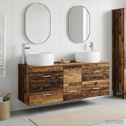vidaXL Baderomsinnredningssett 3 stk. Gammelt tre 49,5 x 44,5 x 66 cm vidaXL Baderomsinnredningssett 3 stk. Gammelt tre 49,5 x 44,5 x 66 cm