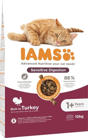 Iams Tørrfôr Advanced Nutrition Sensitive Digestion Med Kalkun 2 X 10 kg