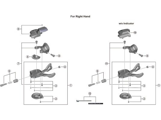 Shimano Deore basedeksel høyre til skiftegrep modell SL M5130