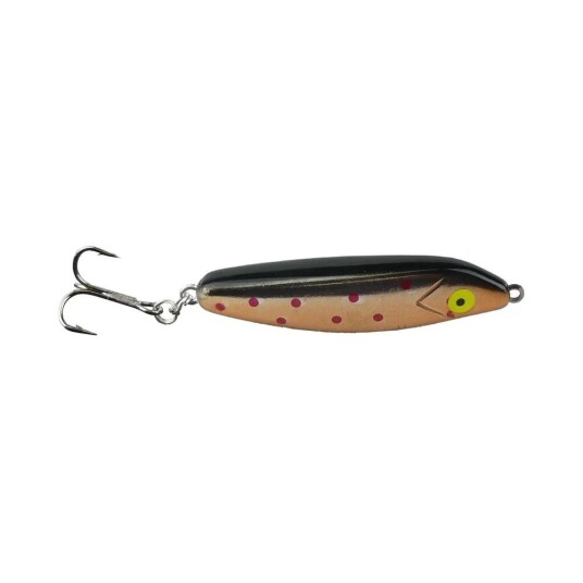 Vicke wobbler, 10 gram - sort/kobber med røde prikker