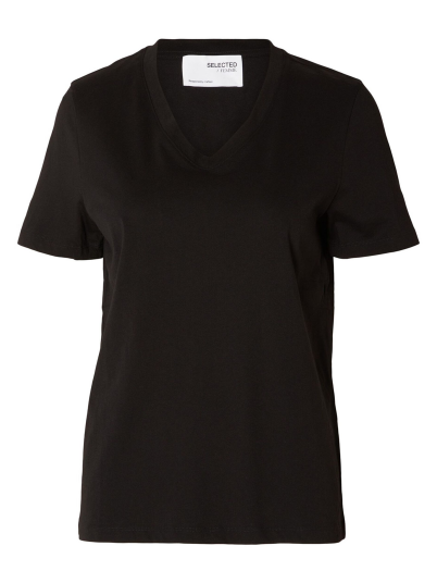 Selected Femme Essential Short Sleeve V-Neck Tee Sort L