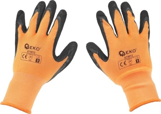 Geko Coated Vernehansker Størrelse 9 – Oransje 12/240