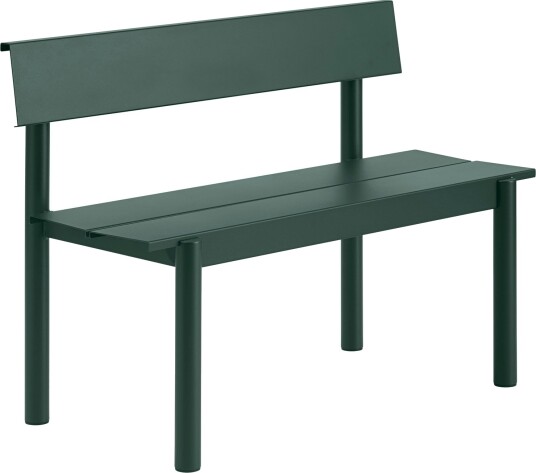 Linear Benk Med Ryggstøtte 110 cm Mørkegrønn Linear Benk Med Ryggstøtte 110 cm Mørkegrønn