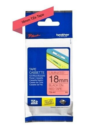 Brother TZ441 / TZe-441 Black on Red Ribbon (18mm x 8m) Brother TZ441 / TZe-441 Black on Red Ribbon (18mm x 8m)