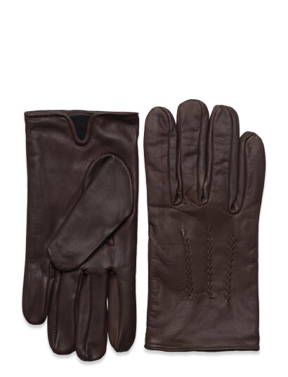 Lindbergh Leather Gloves - Brown - M