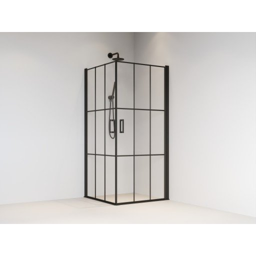 Brasta Victorija Cube dusjvegg, 88,6x88,6 cm, klart glass, sort profil Brasta Victorija Cube dusjvegg, 88,6x88,6 cm, klart glass, sort profil