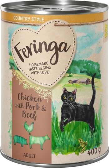Feringa Våtfôr Country Style Meny Gris Kylling Storfe 6 X 400 G