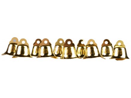 Infinity Hearts Bells juleklokker gull 15mm 10 stk