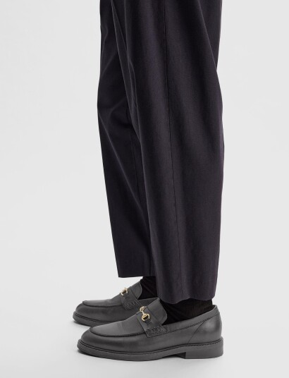 Selected Slmblake Leather Horsebit Loafer   Black   45