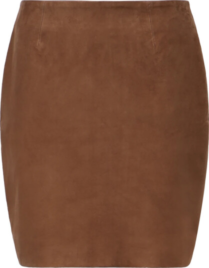 ROTATE Birger Christensen Suede Mini Skirt Brown 38