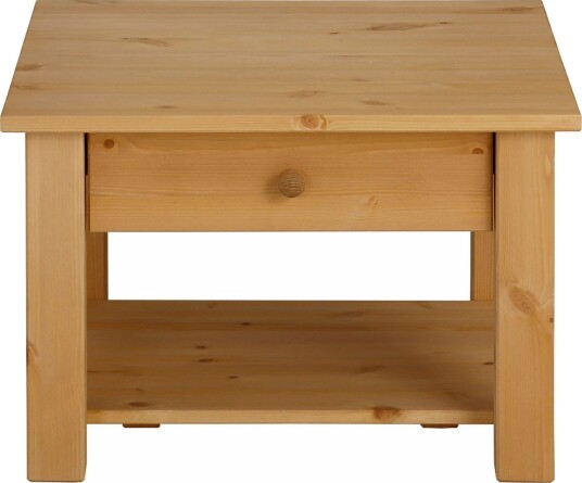 Evonne Sofabord 60 cm med Oppbevaringsskuff + Hylle - Brun