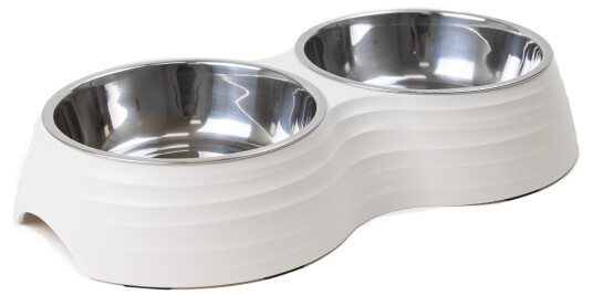 Dobbel Matskål Ripple Hvit M 350 ml 32X17.5X6.5 cm