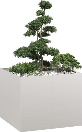 vidaXL Plantekasse 100x100x80 cm rustfritt stål