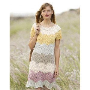 Making Waves by DROPS Design Kjole Strikkeoppskrift str . S XXXL Small/Medium