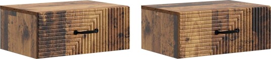  Vegghengt Nattbord 2 pcs Gammelt tre 49 x 34,5 x 20 cm