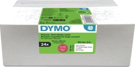 Dymo Etiketten Labelwriter Ft 101 X 54 Mm Wit 220 Etiketten Multipack Van 24 Rollen Hvid Papir 5,4 Cm 10,1 Cm 5280 Stk 220 Stk